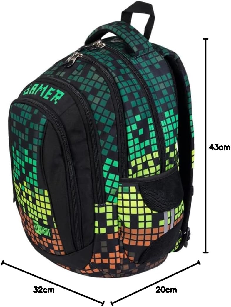 KiddiBex Schulrucksack Teenager Jungen Set 2 Teilig - Schulrucksack Jungen, Schulranzen Jungen ab 5.