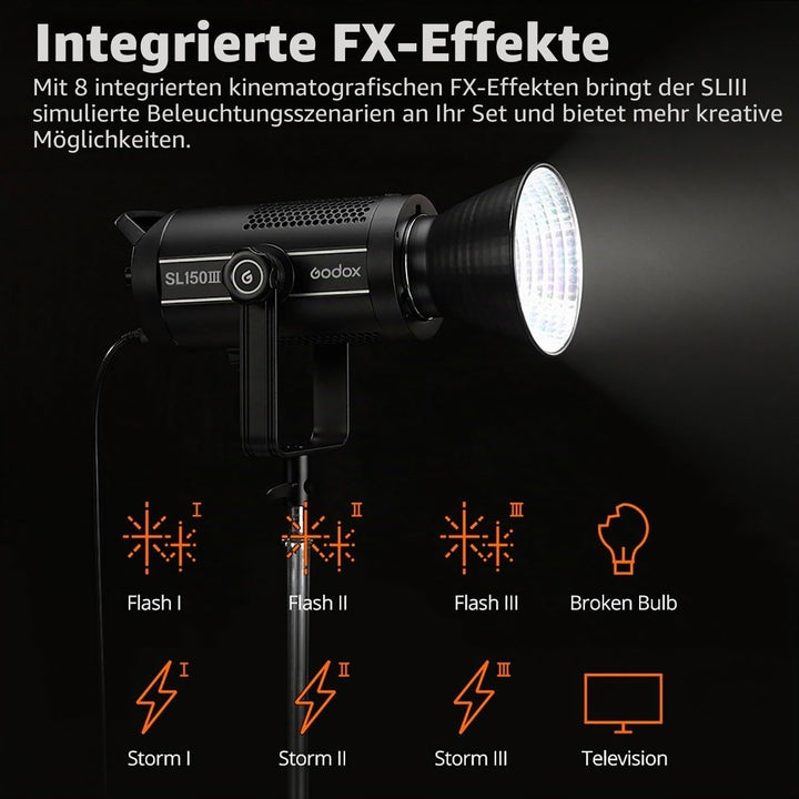Godox SL150III SL150WIII LED Videoleuchte 160W Tageslicht Ausgewogen 5600K 2.4G Wireless X System CR