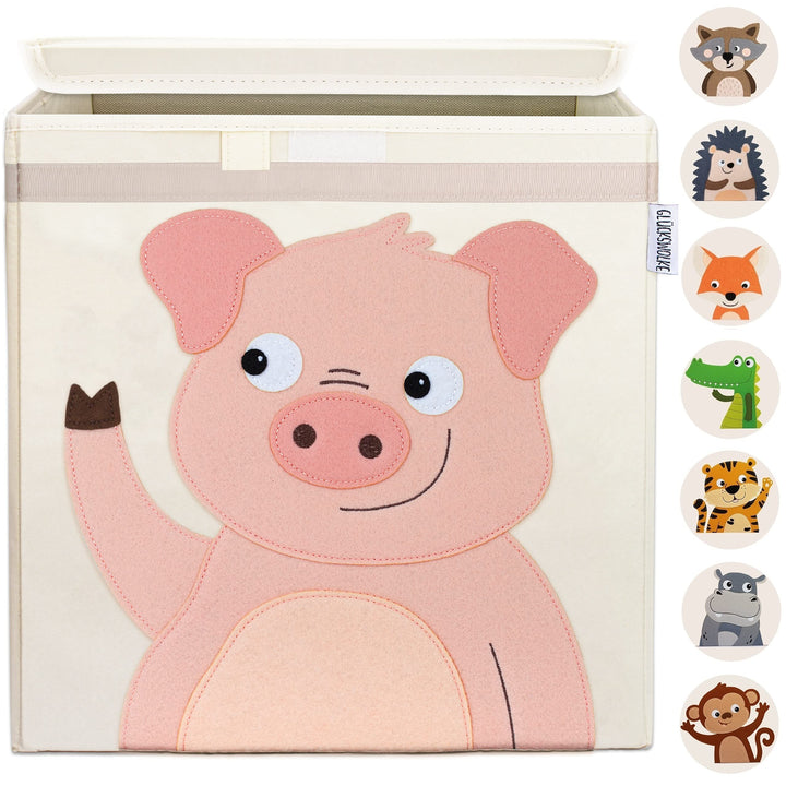 GLÜCKSWOLKE Aufbewahrungsbox Kinder - 15 Motive I Spielzeugkiste mit Deckel für Kinderzimmer I Spiel