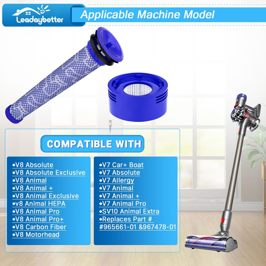 3 Stück V8 Filter HEPA Nachmotorfilter & Vorfilter für Dyson V8 V7 Animal Absolute Akku Staubsauger