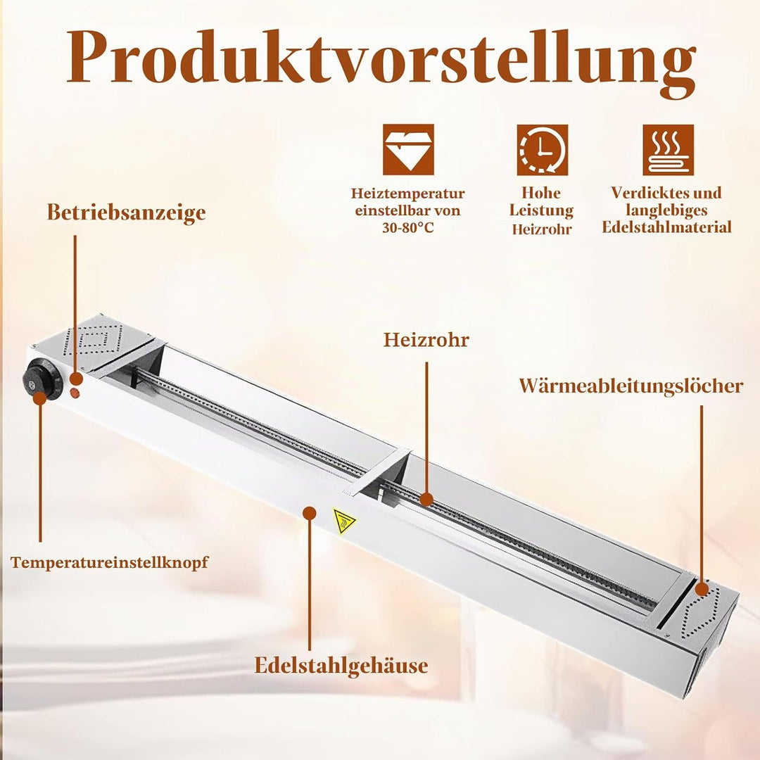 Wärmelampe Küche Gastro, Hängende Speisenwärmer Lampe mit Drehknopf-Temperaturregelung, Kommerzielle