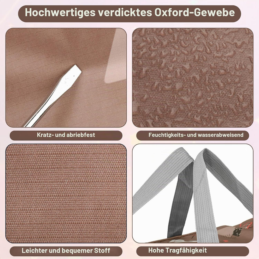 2 Stück Aufbewahrungstasche Gross, 105L Aufbewahrungstasche mit Reissverschluss, 600D Oxford Storage