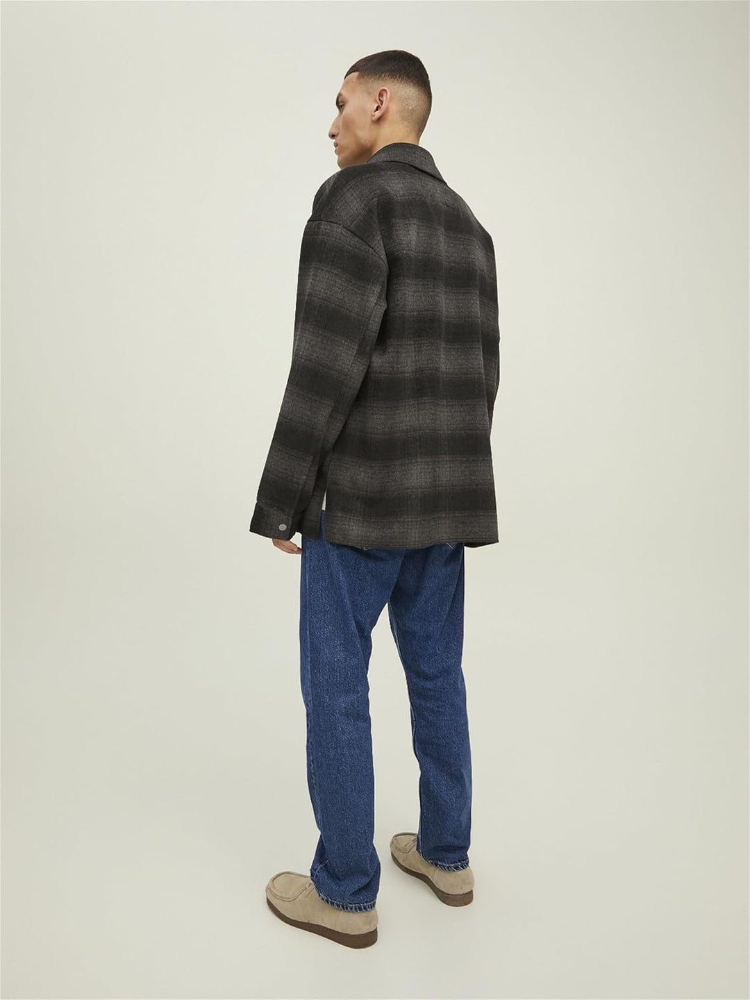 JACK & JONES male Jacke Hemd- M Black/Detail:check, M Black/Detail:check