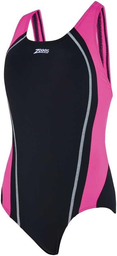 Zoggs Damen Eaton Flyback Bademode 34 Schwarz - Magenta, 34 Schwarz - Magenta