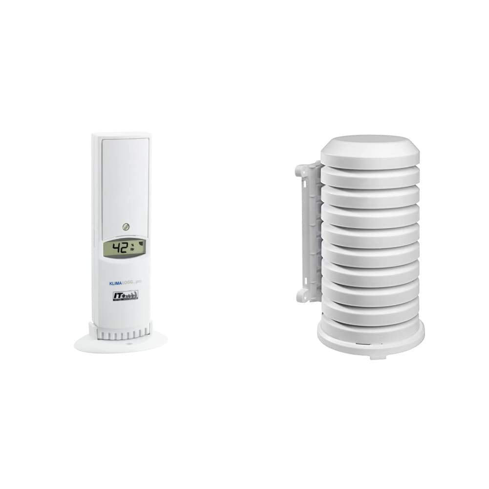 TFA Dostmann Thermo-Hygro-Sender mit Display, 30.3180.IT, für TFA Klimalogg Pro & Dostmann Schutzhül