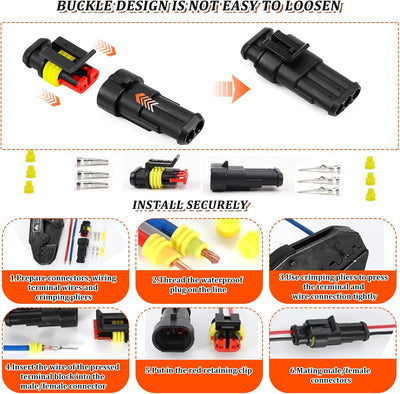 808 Stück Auto Steckverbinder, KFZ Stecker Wasserdicht, Kabel Steckverbinder Stecker, 1/2/3/4/5/6 Po