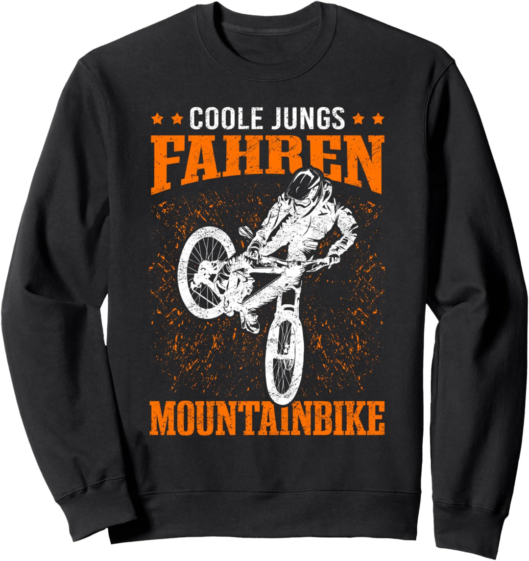 Coole Jungs fahren Mountainbike MTB Biker Kinder Jungen Sweatshirt