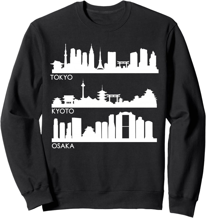 TOKIO OSAKA KYOTO, JAPANISCHE STÄDTE SKYLINE Sweatshirt