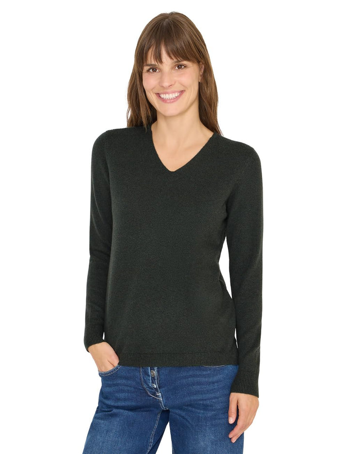 Cecil Damen Strickpullover M Active Khaki Melange, M Active Khaki Melange