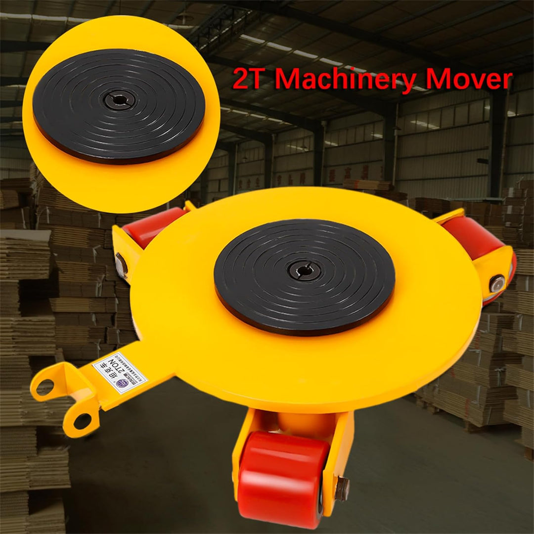 2T Machinery Mover, Boden Stehend Transportfahrwerk Lenkbar 3-Rad Maschinentransporter Industrie-Mas
