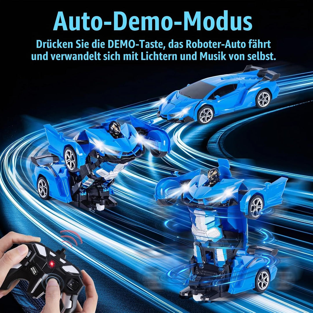 Highttoy Ferngesteuertes Auto für Kinder, 2.4GHz Verformung Roboter RC Auto mit Gestenerfassung, Lic