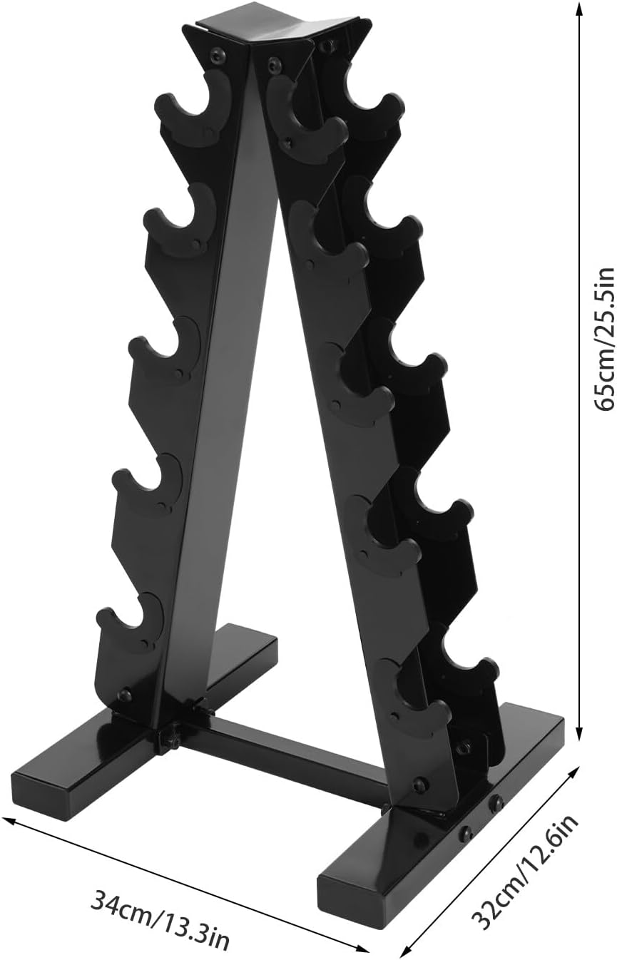 5 Etage Hantelablage Freistehend | A-Frame Form | Tragkraft 100kg | 34*32*65cm | Geeignet Für Zu Hau
