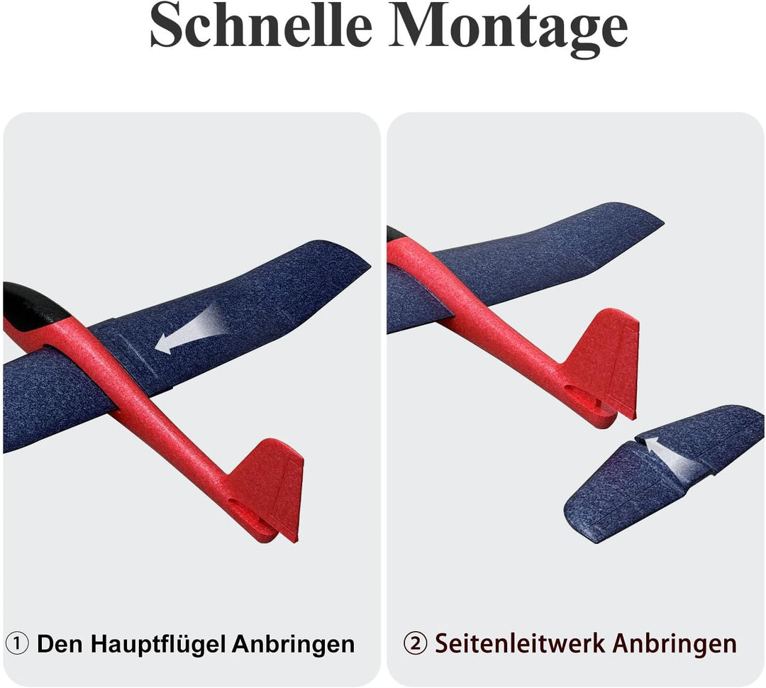 Hawk’S Work Schaumstoff-Flugzeug Spielzeug, 860mm grosses Segelflugzeug für Kinder und RC-Bastler (2
