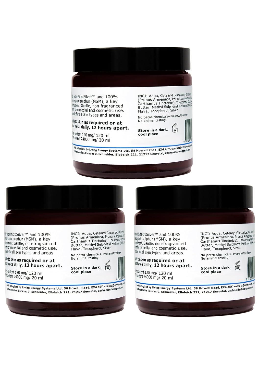Silber-MSM Crème 3 x 120 ml 120 ml (3er Pack), 120 ml (3er Pack)