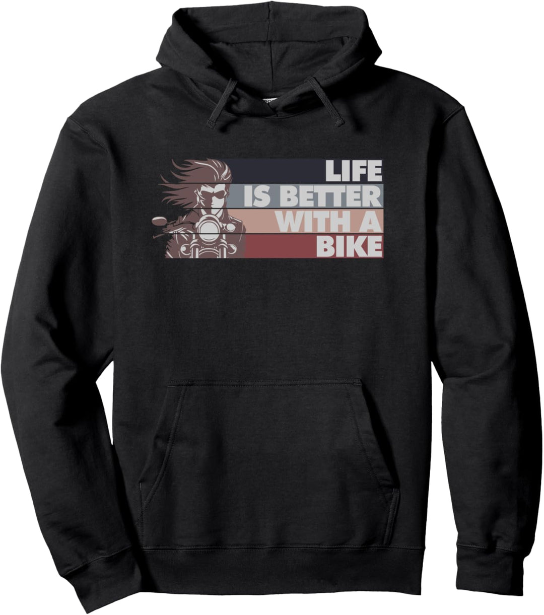 Das Leben ist besser mit einem Fahrrad. Fantastisches Vintage-Design Pullover Hoodie