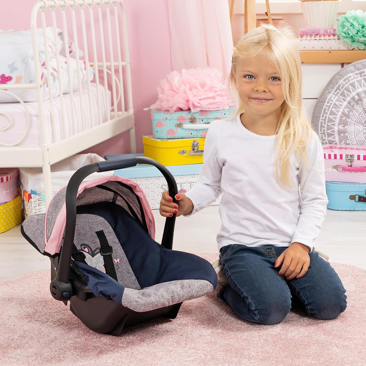 Bayer Design 67927AA EasyGo Puppenautositz, blau, grau, rosa, 46 cm