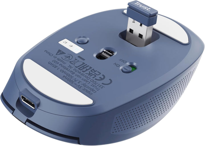 Trust Ozaa Leise Kabellose Maus Bluetooth + 2.4GHz, Kompakte Mehrgeräte Funkmaus, 60% Recyclingkunst