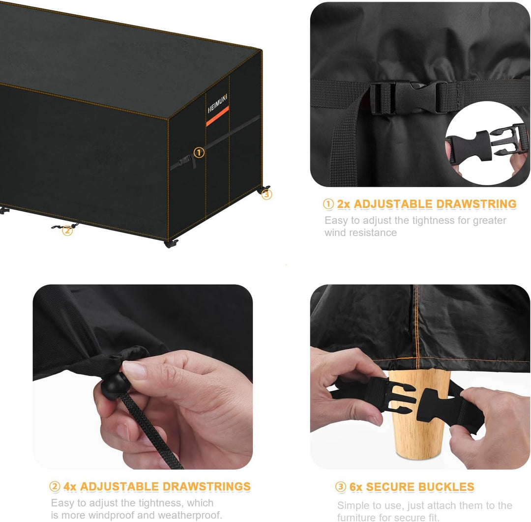 HEIMUNI Abdeckung für Lounge Sofa L-Form Ecksofa Abdeckplane Wasserdicht Palettenkissen Abdeckung Lo