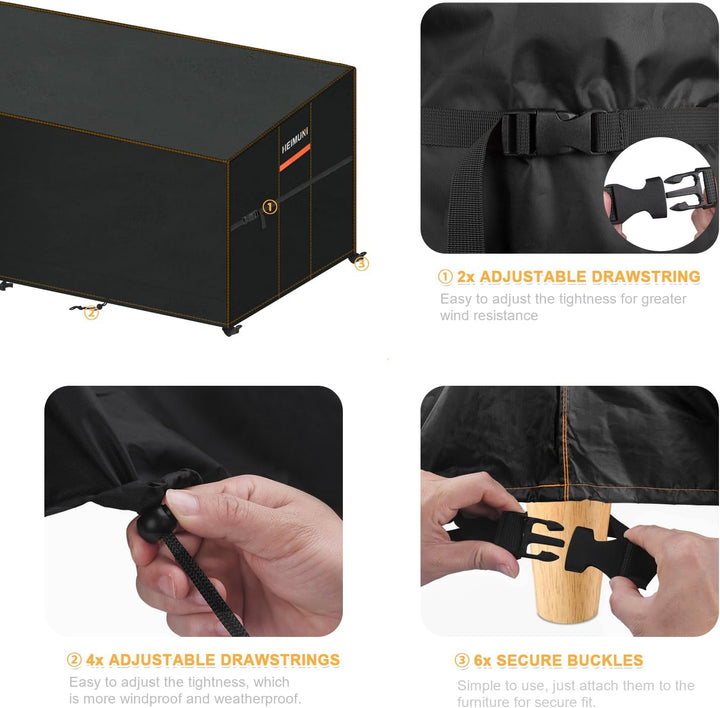 HEIMUNI Abdeckung für Lounge Sofa L-Form Ecksofa Abdeckplane Wasserdicht Palettenkissen Abdeckung Lo