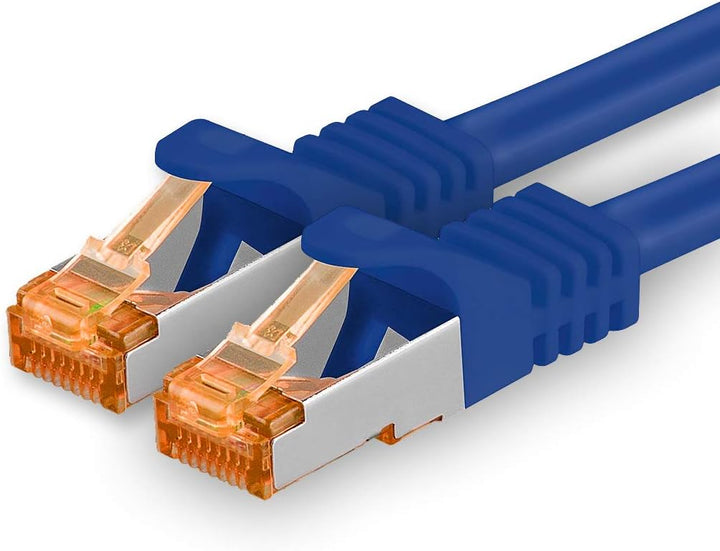 1aTTack.de 10m - Cat.7 Netzwerkkabel Blau - 1 Stück Gigabit Ethernet LAN Kabel 10000 Mbit s Patchkab