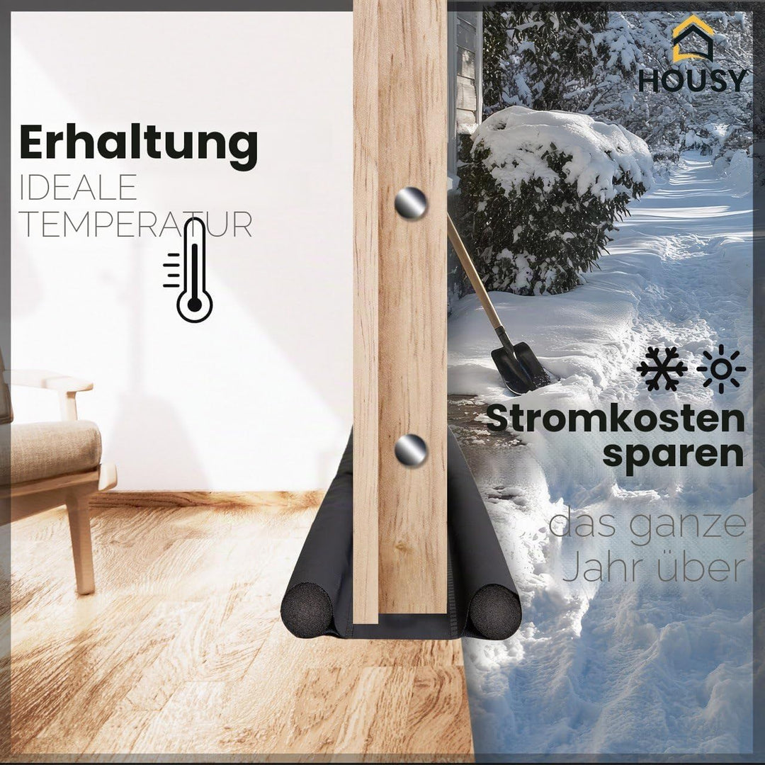 HOUSY Zugluftstopper für Türen mit einer Dicke von bis zu 10 cm – Länge der Wurst 90 cm (für Türen m