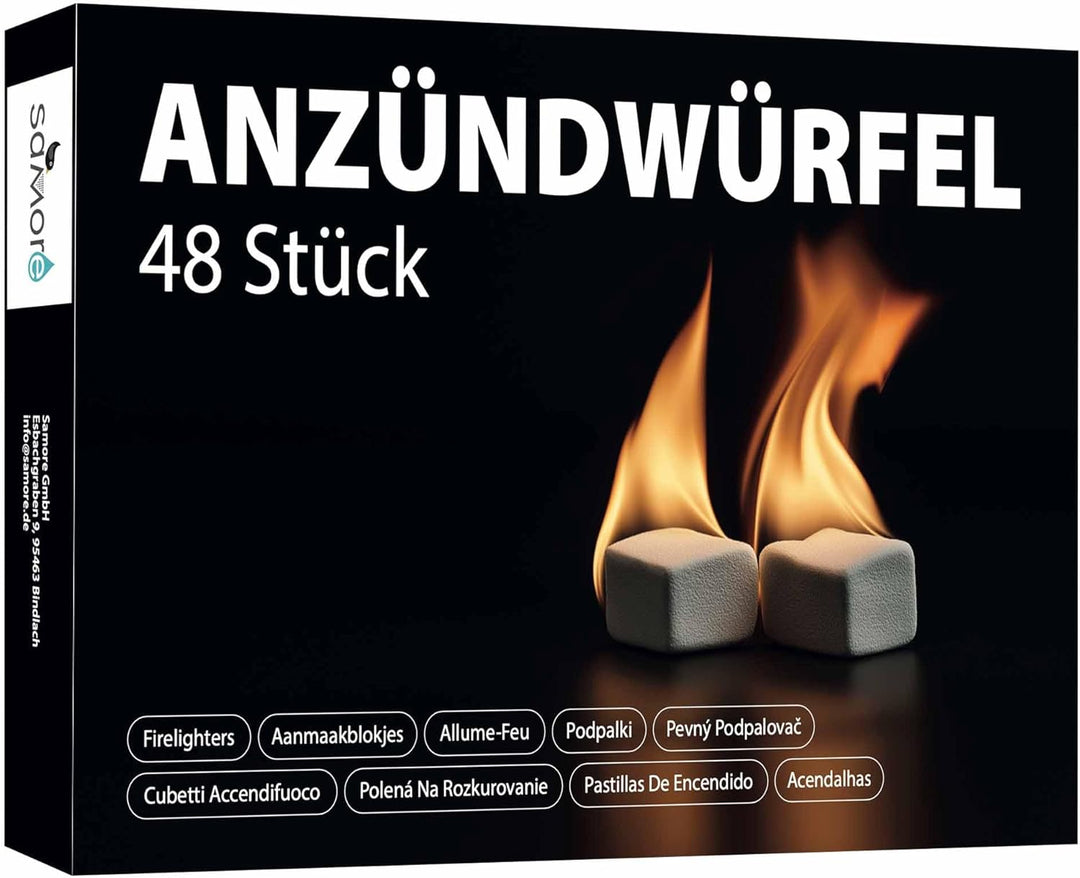 Samore 1152 x Anzündwürfel (= 24 Packungen x48 Stück) Kaminanzünder Kohleanzünder Anzünder Würfel Gr