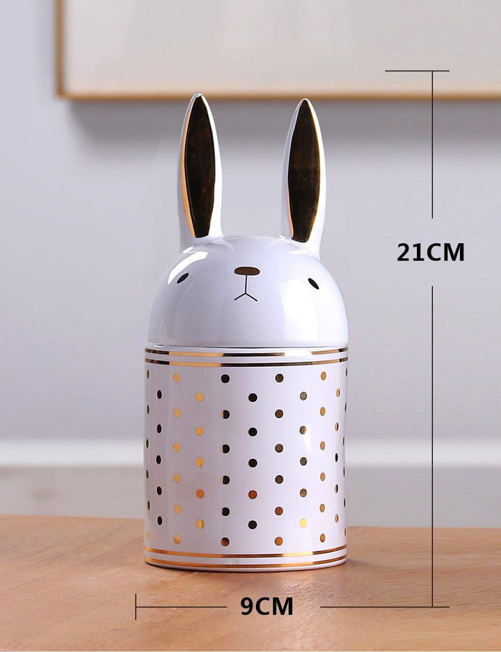 HAUCOZE Keramik Vorratsdose Hase Figur Modern Deko Wohnzimmer Skulptur Geschenk 20cm 500 Milliliter