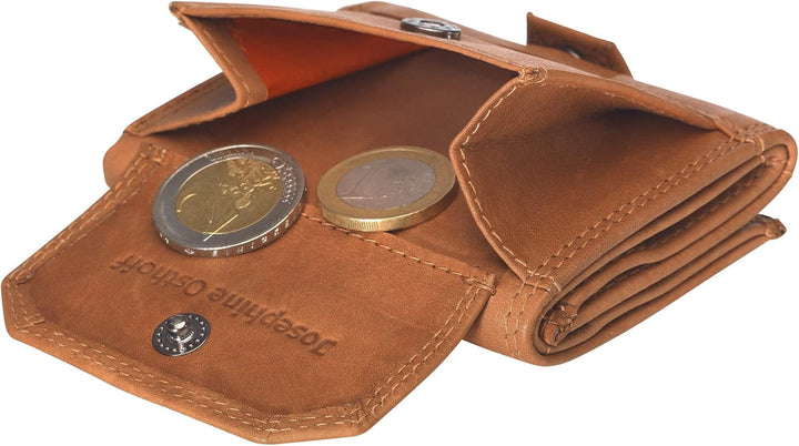 Josephine Osthoff Mini Geldbörse mit Münzfach, RFID Credit Card Holder Damen und Herren Slim Wallet