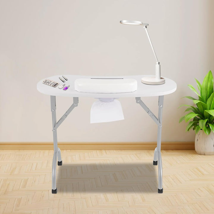 Maniküretisch Tisch mit 4 Universelle Räder und Wasserdichte Tragetasche | Faltbar Nageltisch Tisch,
