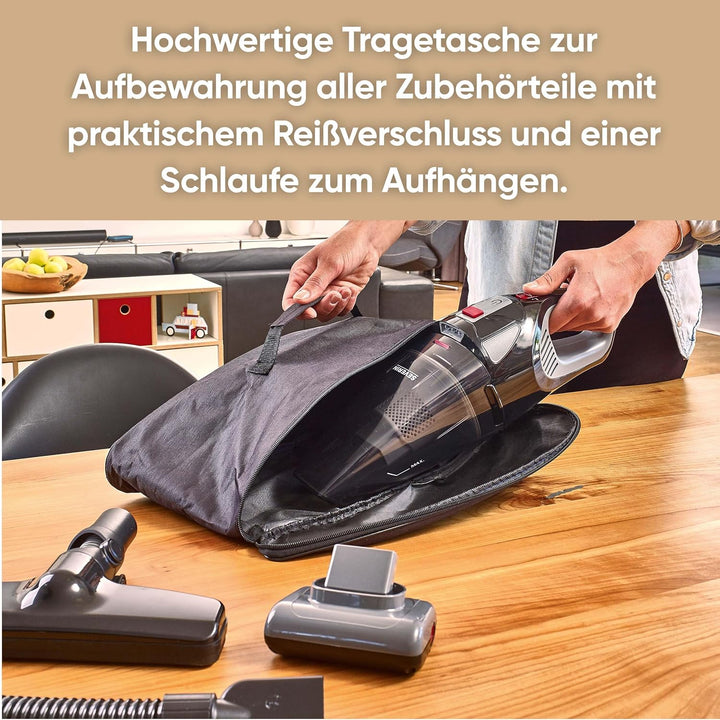 SEVERIN Akku Handstaubsauger kabellos, 18,5 V, 50 Min Laufzeit, Nass- und Trockensauger mit LED-Akku