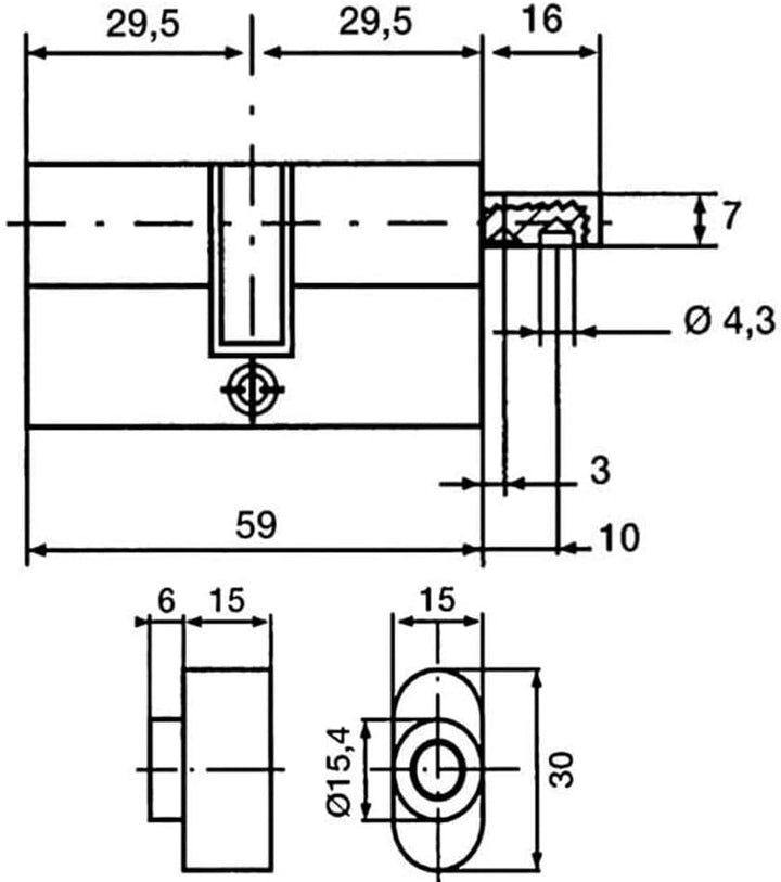 BRICARD 18005-Zylinder Serial XP 30 + 30 vernickelt mit Knopf 60 = 30+30 Acier Nickelé, mit Knopf 60