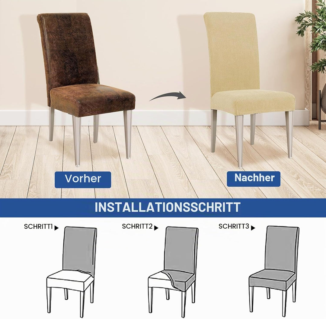 Ystyle Stretch Stuhlhussen 2er Set, Stuhlbezug Elastisch Abnehmbarer Waschbarer, Universal Hussen Fü