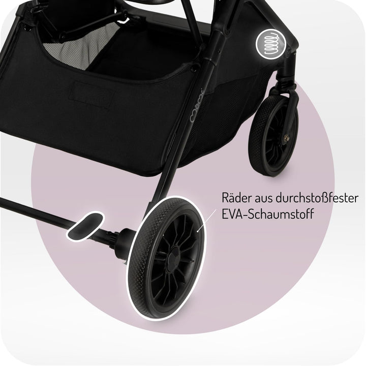 MoMi Kinderwagen ANDREA mit automatischem Faltsystem, bis 22 kg Körpergewicht, 5-Punkt-Sicherheitsgu