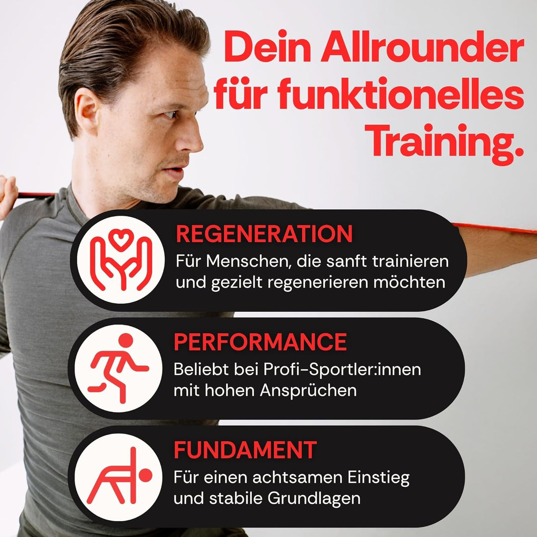 Deuserband Original Widerstandsband Gymnastikband aus Naturkautschuk, vegan, rutschfest, In Deutschl