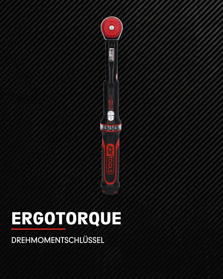 KS Tools Drehmomentschlüssel 1/4" ERGOTORQUE®Precision 516.1402 I 1-5Nm I ±3% Auslösegenauigkeit I R
