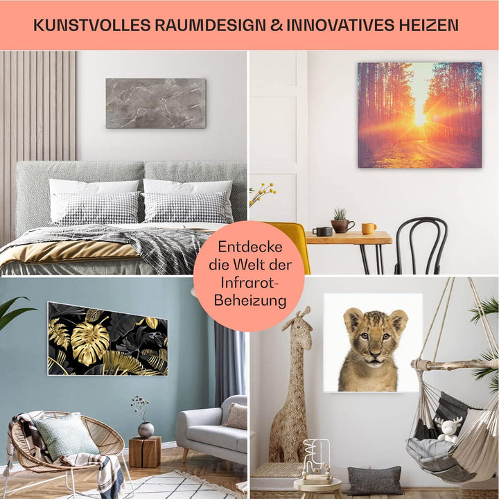 Klarstein 2-in-1 Infrarotheizung & Konvektor, Infrarotheizung mit Thermostat 500W, IP24-Infrarotheiz