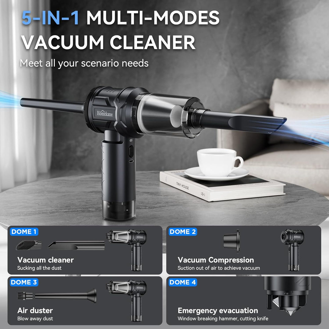 Handstaubsauger Testsieger, 15000Pa Stark Autostaubsauger Akku mit Bürstenloser Motor, 5 in 1 Kabell