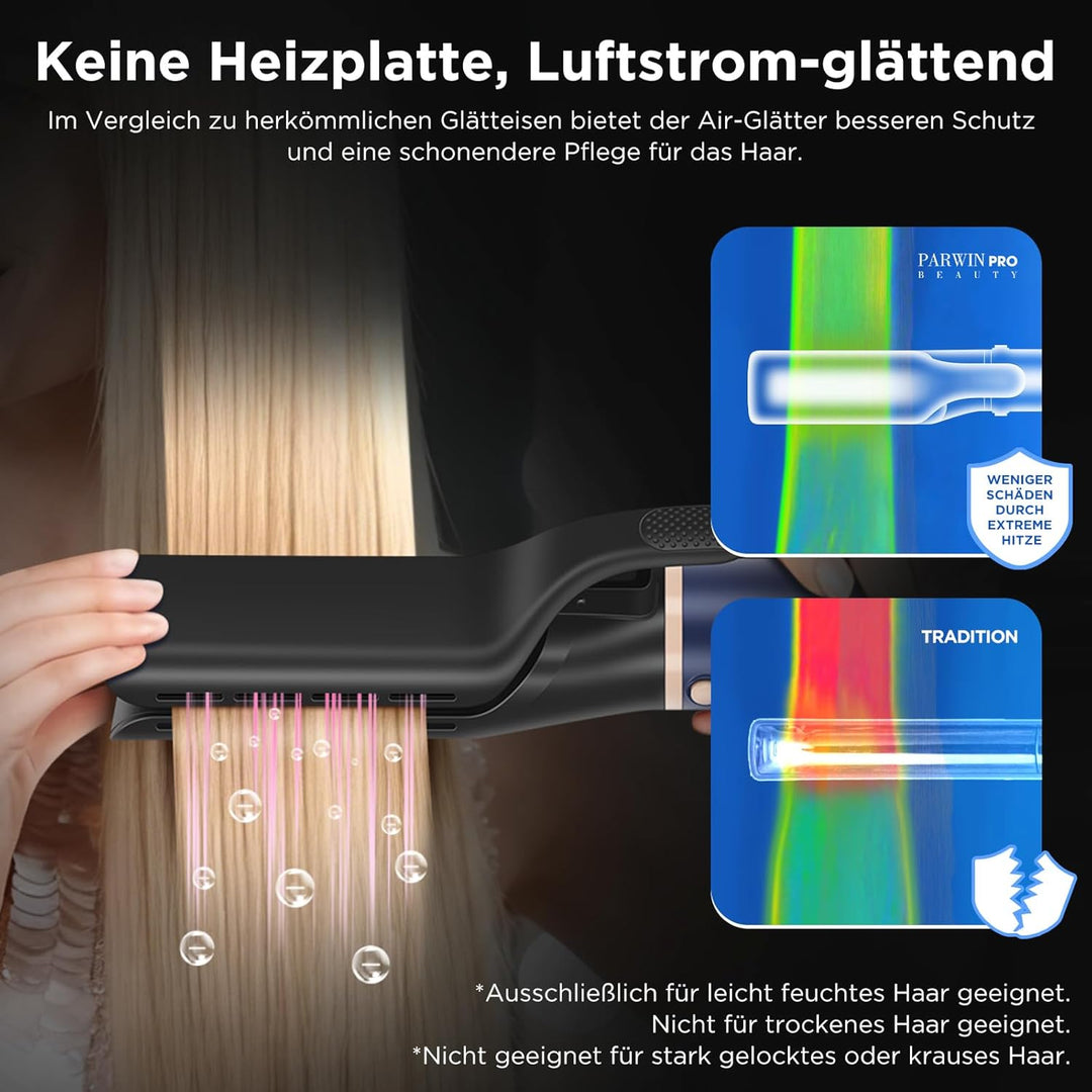 Air Glätteisen ＆ Auto-Wrap Lockenaufsätzen - 6 IN 1 Airstyler Set - PARWIN PRO BEAUTY Ionen Haartroc