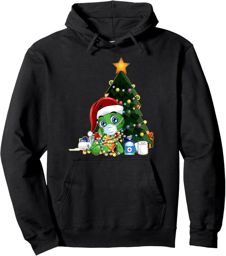 2020 Weihnachten Quarantäne Shirt Santa Turtle Gesichtsmaske Pullover Hoodie