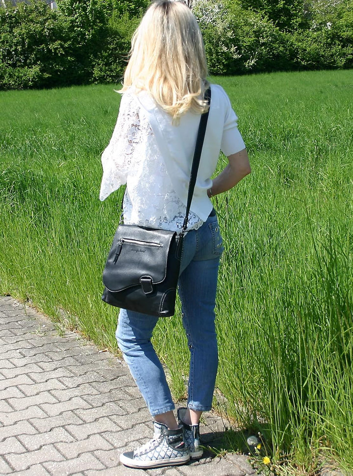 BAG STREET - Damen Handtasche mit Riegel-Magnetverschluss und Reissverschluss - 4 Liter Volumen - Um