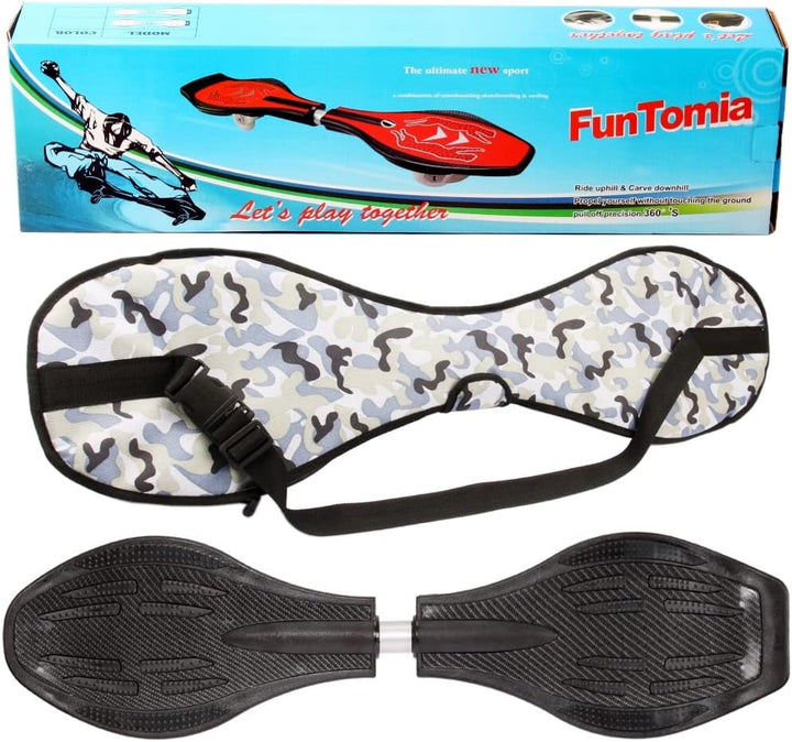 FunTomia Waveboard Original ABEC9 Kugellager inkl. Tasche - Bis 120kg - (Verschiedene Farbdesigns)