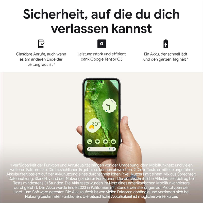 Google Pixel 8a: Android-Smartphone ohne SIM-Lock mit fortschrittlicher Pixel-Kamera, Langer Akkulau