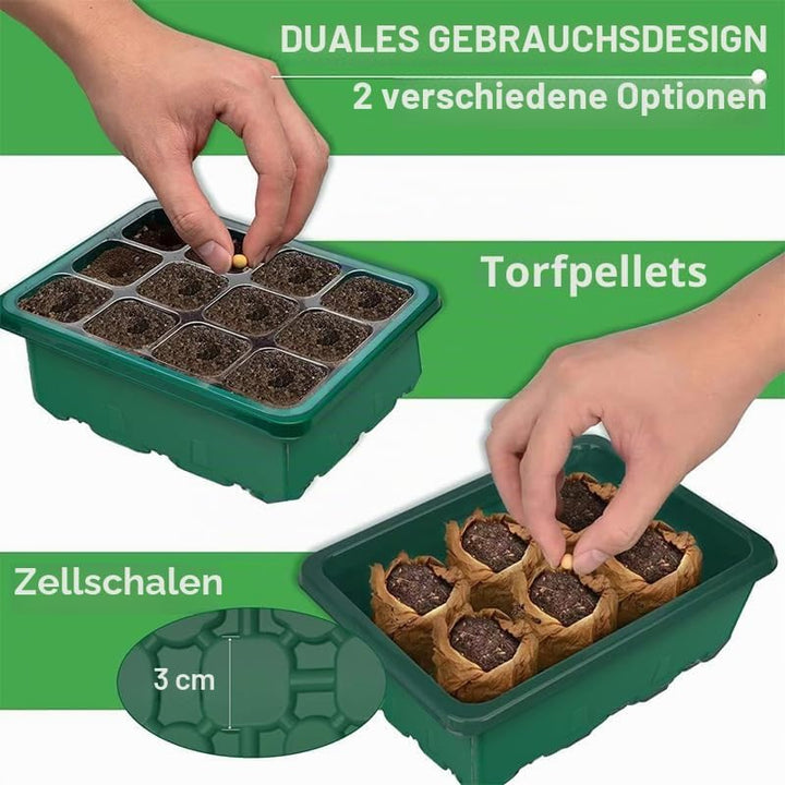 Mini Gewächshaus mit Licht, Anzucht Gewächshaus, Sonnenähnliche Pflanzenlichter mit vollem Spektrum,