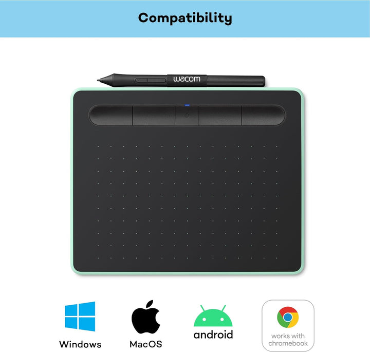 Wacom Intuos S (FR, ES, IT, NL) Bluetooth® Grafiktablett Schwarz, Pistazie Grün,Schwarz S Tablet mit