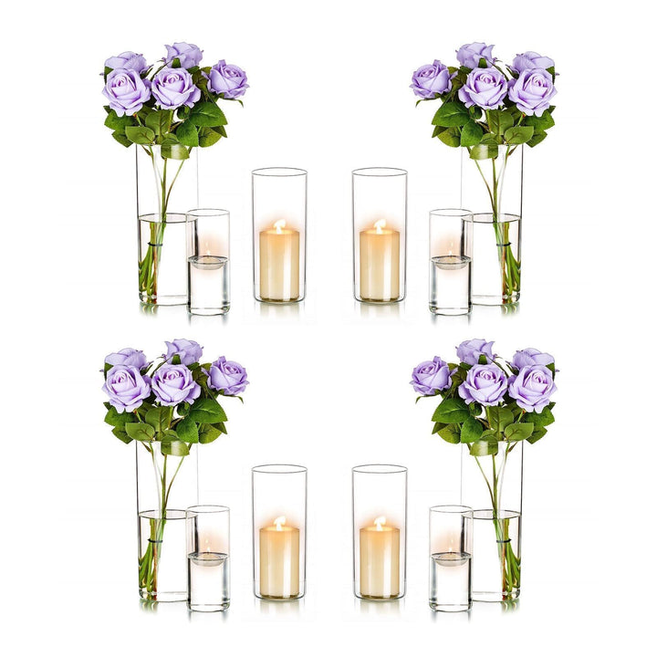 Windlicht Glas Kerzenhalter Kerzenständer Glaszylinder：Romadedi 12er Set Windlichter für Kerzen Stum