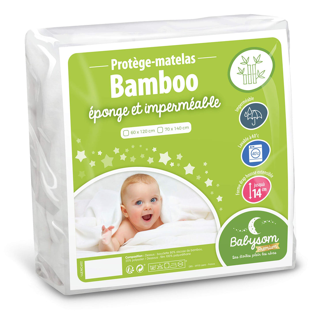 Babysom - Baby Matratzenschoner | Kinder Matratzenauflage - Bambus - 60x120 cm - Naturfaser - Wasser