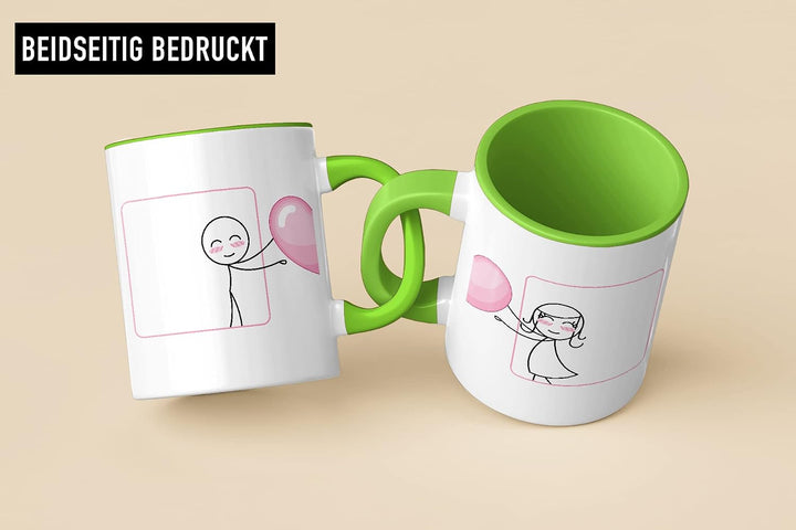 Trendation - Fernbeziehung Geschenke Tassen Set Partner Liebe Geschenk für Freundin Freund Liebesges