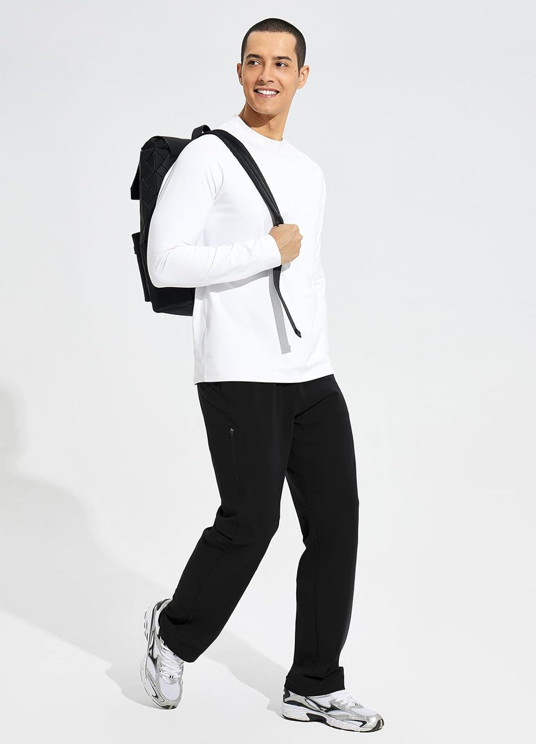 BALEAF Herren Breite Jogginghose Baumwolle Freizeithose Gerades Bein Sporthose Herren Lang Yogahose