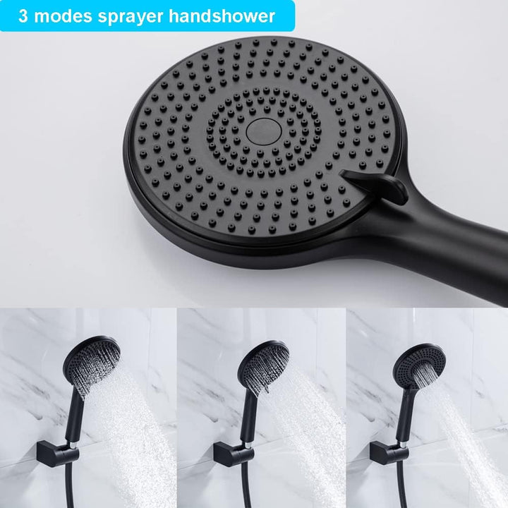ONECE Duscharmatur Temperaturregelung Duschset Brausegarnitur mit 3 Strahlarten Handbrause, Wandhalt