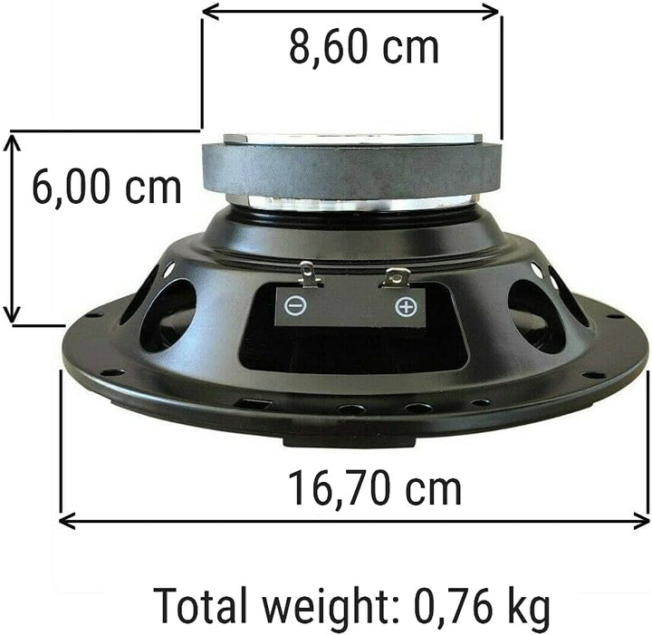 2 PHONOCAR SELECTION 02086 woofer tieftöner 16,50 cm 165 mm 6,5" Durchmesser 70 watt rms 180 watt ma